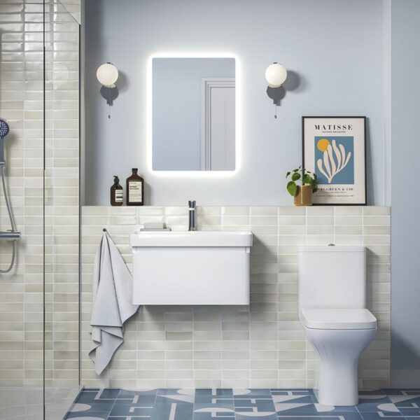 AquaVolere Wall Mounted Vanity Drawer Basin Unit 500mm - Matt Black,Latte & White - Image 4