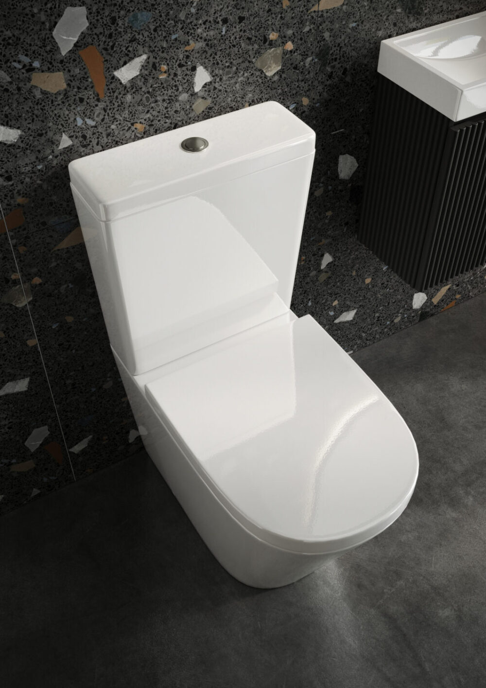 Sognare Linea Rimless Closed Back Pan with Cistern and Soft Close Seat - Image 4