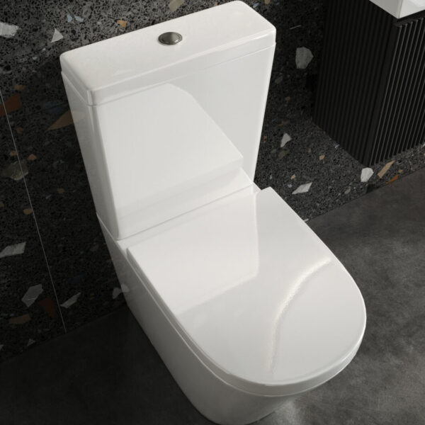 Sognare Linea Rimless Closed Back Pan with Cistern and Soft Close Seat - Image 4