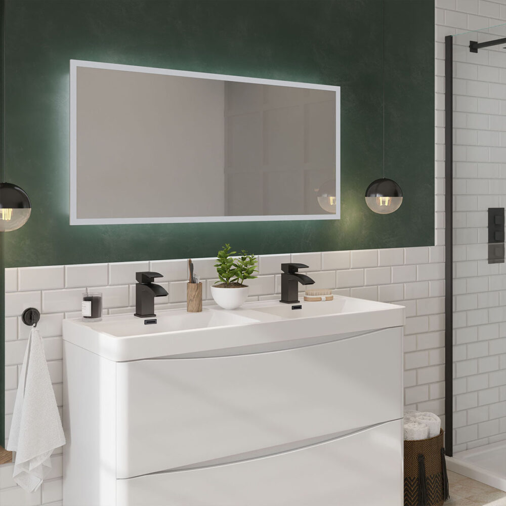Mosca 1200mm x 600mm LED Bathroom Mirror with Demister Pad and Shaver Socket - Image 2