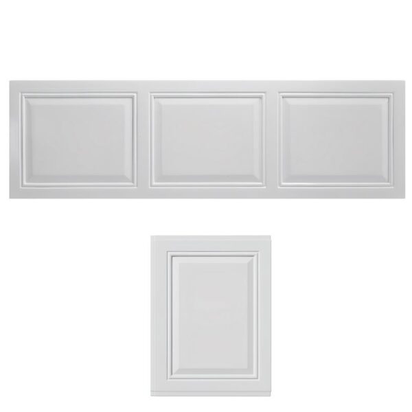 Traditional Tudor Bath Front Panel - 1700mm - White - End Panel Option