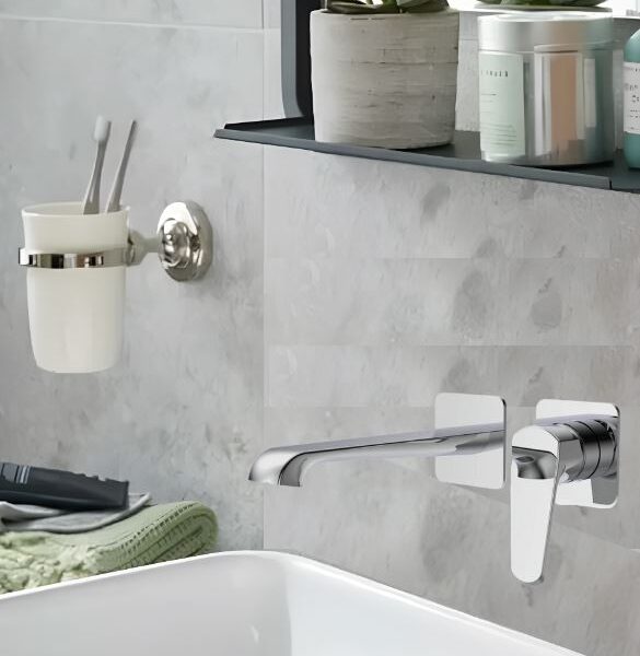 Sognare Montana Wall Mounted Basin Mixer Tap Chrome - Image 3
