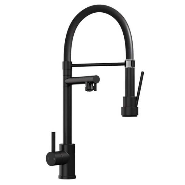 Ellsi Goda Pull Out Single Lever Kitchen Sink Mixer Tap with Gel Hose – Black