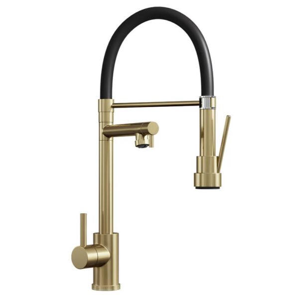 Ellsi Goda Pull Out Single Lever Kitchen Sink Mixer Tap with Gel Hose – Brushed Brass