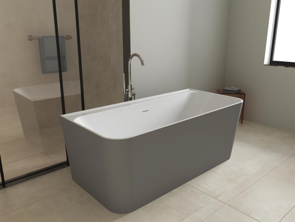 Matt Grey Tigre 1600mm Free Standing Bath - Image 2