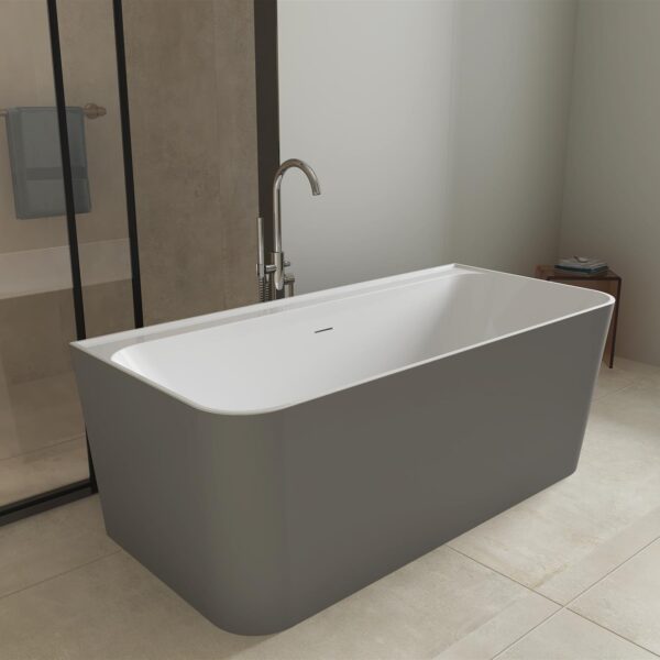 Matt Grey Tigre 1600mm Free Standing Bath - Image 2