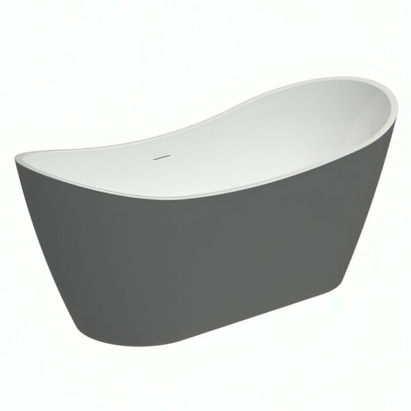 Matt Grey Girona 1600mm Free Standing Bath - Image 5
