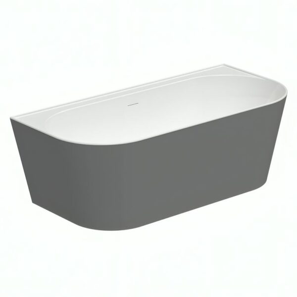 Miamo Matt Grey 1700mm Round Free Standing Bath - Image 5