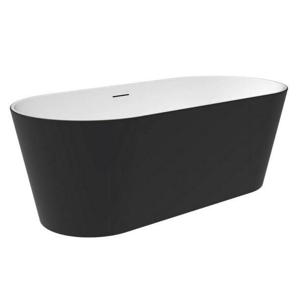 Matt Black Plato 1700mm Free Standing Bath - Image 3