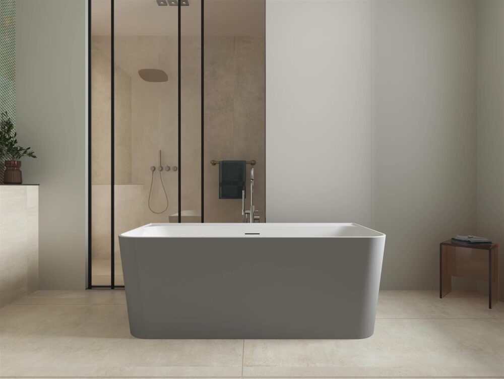 Matt Grey Tigre 1600mm Free Standing Bath - Image 3