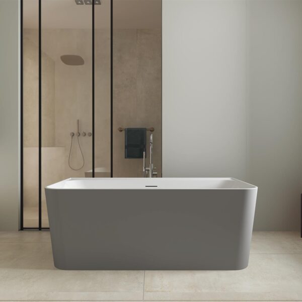 Matt Grey Tigre 1600mm Free Standing Bath - Image 3
