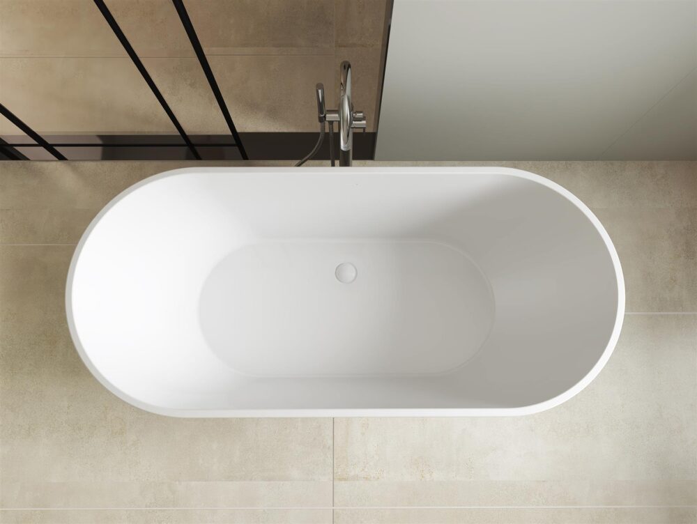 Matt Grey Malcao 1650mm Free Standing Bath - Image 4