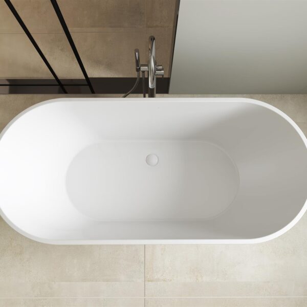 Matt Grey Malcao 1650mm Free Standing Bath - Image 4
