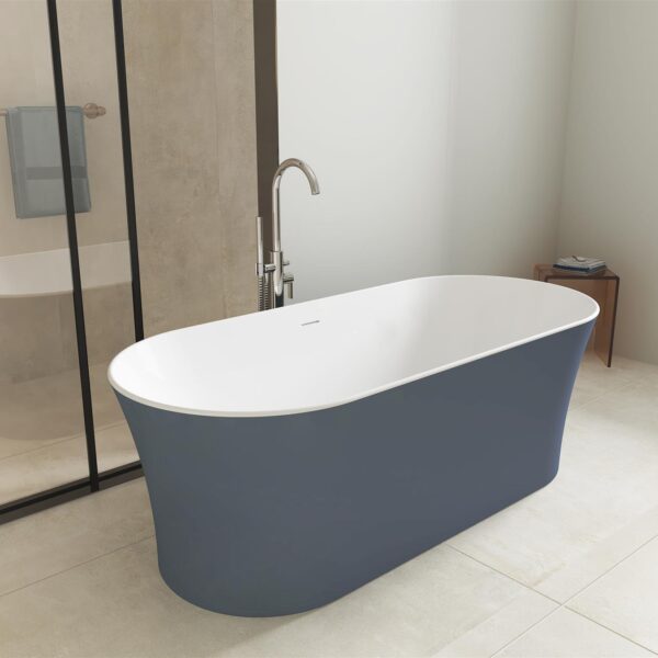 Matt Blue Toro 1700mm Free Standing Bath - Image 3