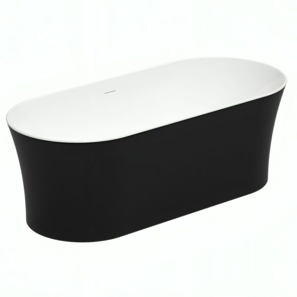 Matt Black Toro 1700mm Free Standing Bath - Image 4
