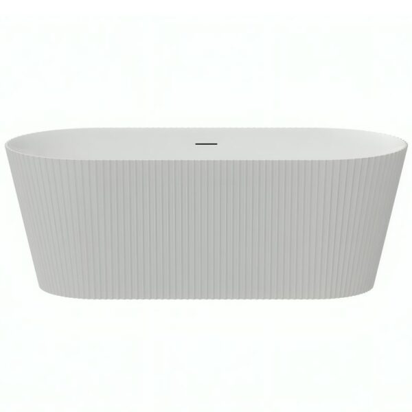 Glossy White Pacha 1600mm Fluted Free Standing Bath