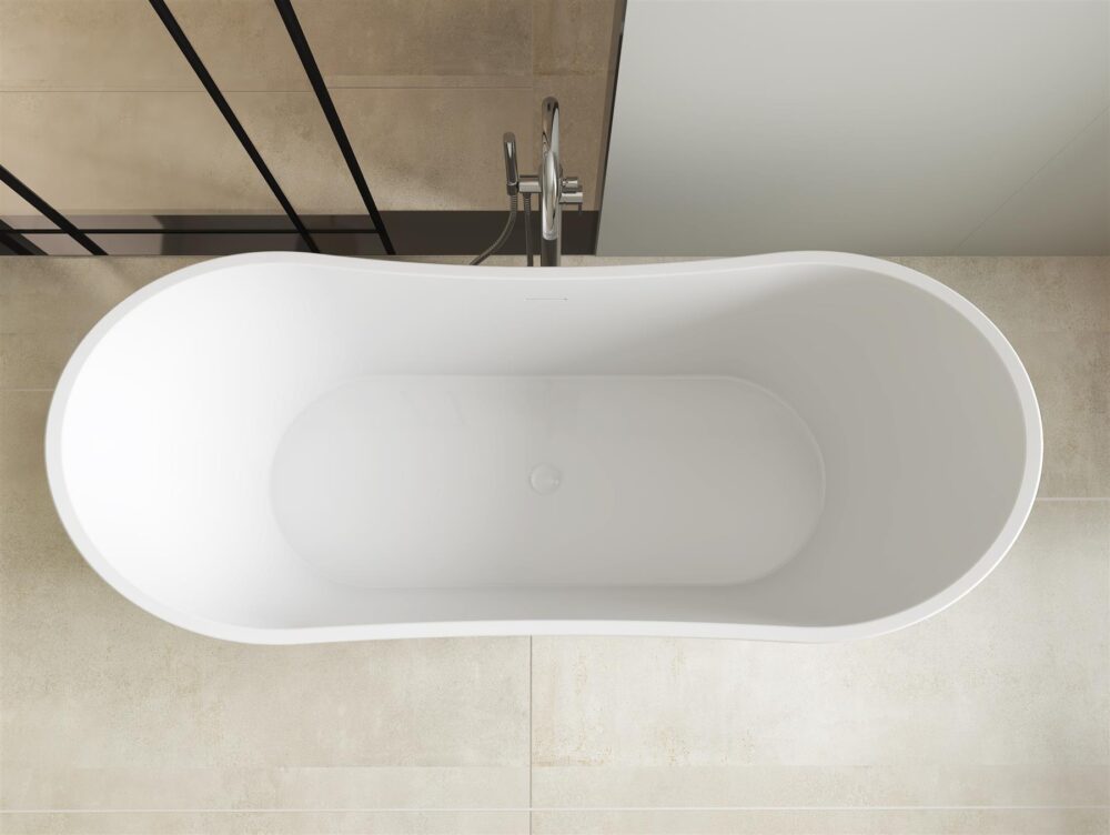 Matt Black Girona 1600mm & 1700mm Free Standing Bath - Image 4