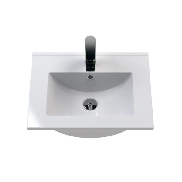 Nuie Satin Blue Deco 500mm 1-Drawer Wall Hung Vanity Unit - Image 4