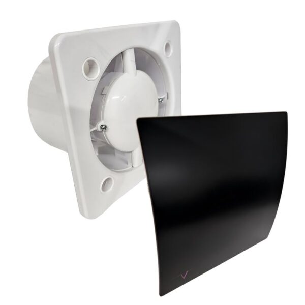 Turbo 100mm Bathroom Ventilation Motor Extractor Fan with Timer – Black