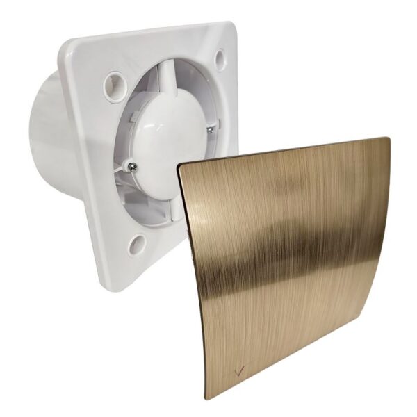 Turbo 100mm Bathroom Ventilation Motor Extractor Fan with Timer – Brushed Brass