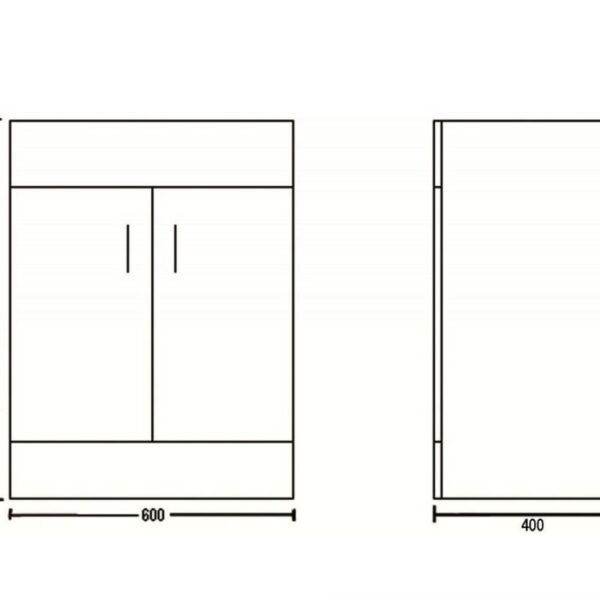 Nuie Eden Floor Standing 600mm Bathroom Cabinet & Basin – White Gloss - Image 5