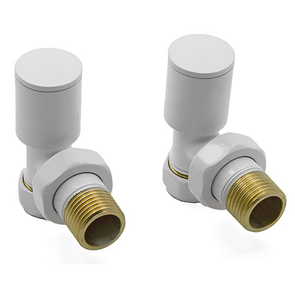 Reina Portland Angled Radiator Valves - White