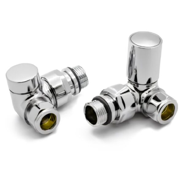 Reina Crova Corner Radiator Valves Pair Chrome