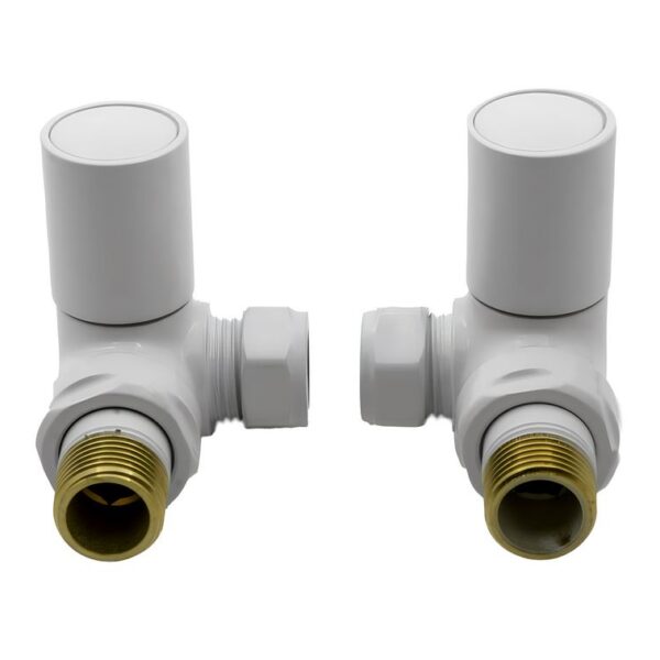 Reina Crova Corner Radiator Valves Pair White