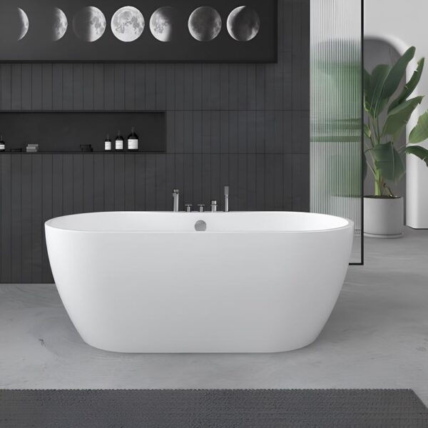 Glossy White Malcao 1550mm & 1650mm Free Standing Bath - Image 2