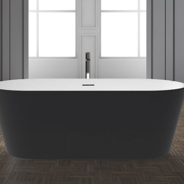 Matt Black Plato 1700mm Free Standing Bath - Image 2
