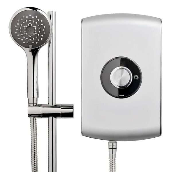 Triton Amore Electric Shower 8.5kW or 9.5kW – Brushed Steel - 8.5kW