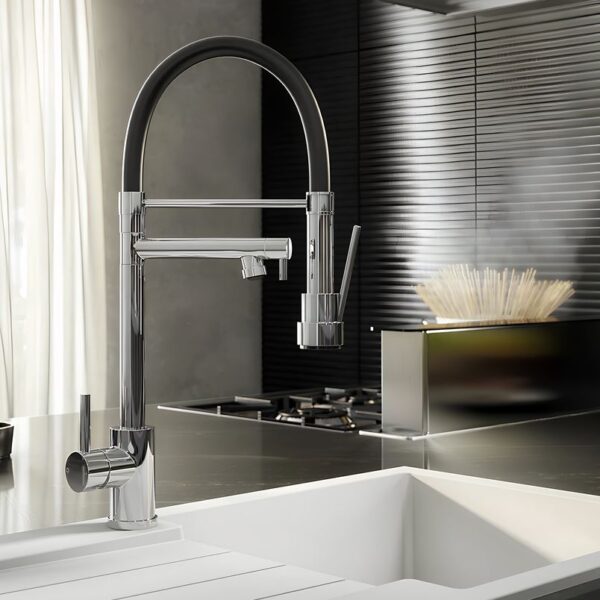 Ellsi Goda Pull Out Single Lever Kitchen Sink Mixer Tap with Gel Hose - Chrome - Image 2