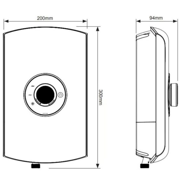 Triton Amore Electric Shower 8.5kW or 9.5kW - Gloss Black - Image 11