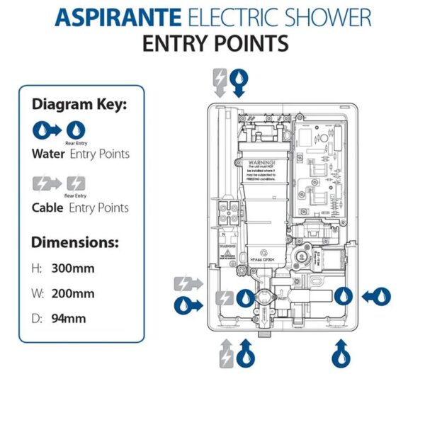 Triton Aspirante Electric Shower 8.5kW or 9.5kW – Matt Black - Image 8