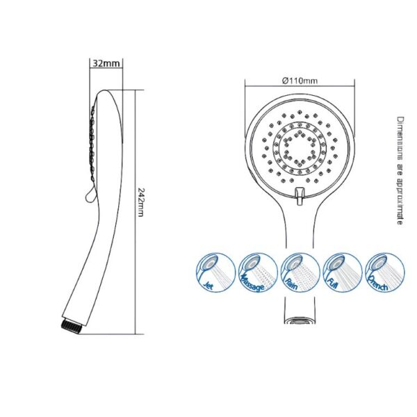 Triton Danzi Electric Shower 8.5kW,9.5kW or 10.5kW – White - Image 7
