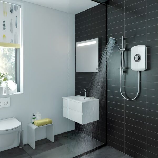 Triton Amore Electric Shower 8.5kW or 9.5kW – Gloss White - Image 4