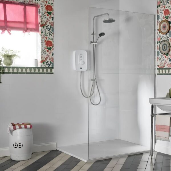 Triton Danzi DuElec® Electric Shower 9.5kW or 10.5kW – Chrome & White - Image 2