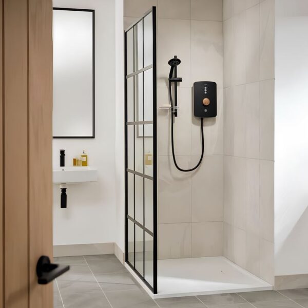 Triton Amala Electric Shower 8.5kW & 9.5kW - Black With Brushed Copper Trim - Image 4