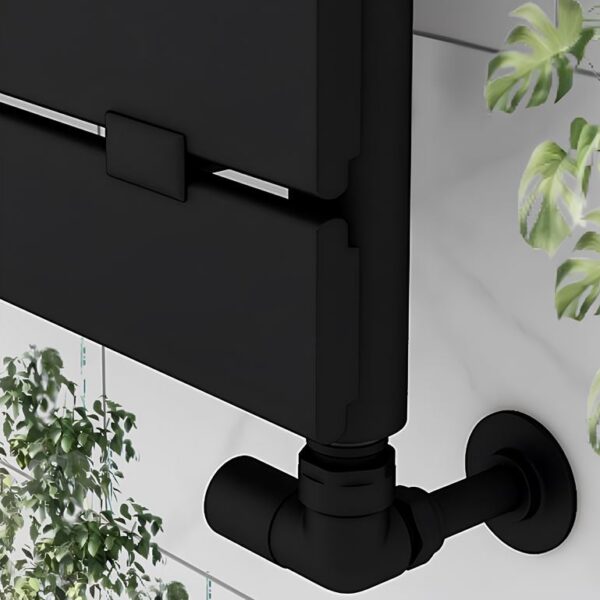 Reina Crova Corner Radiator Valves Pair Black - Image 2
