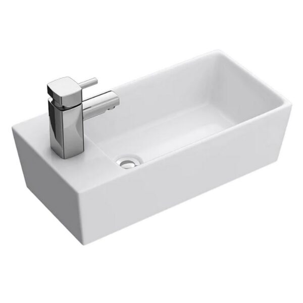 Satin Grey Deco Cloakroom 400mm 1-Door Wall Hung Vanity Unit - Image 5