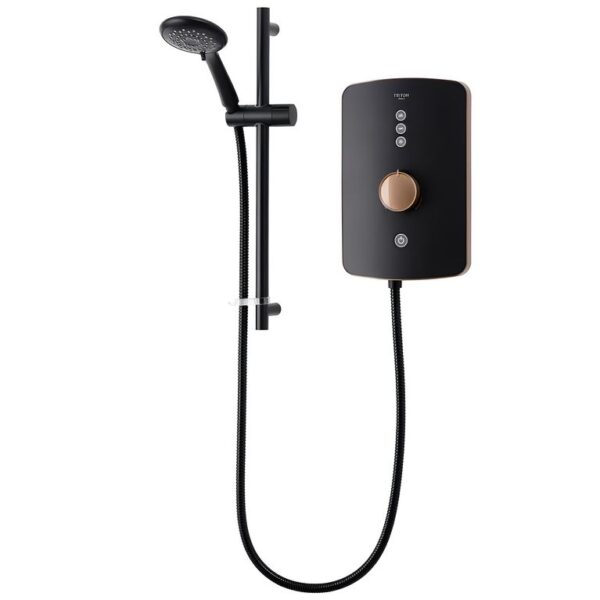 Triton Amala Electric Shower 8.5kW & 9.5kW - Black With Brushed Copper Trim - Image 2