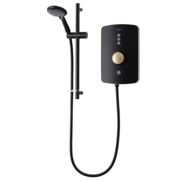 Triton Amala Electric Shower 8.5kW & 9.5kW – Black With Brushed Brass Trim - Image 5