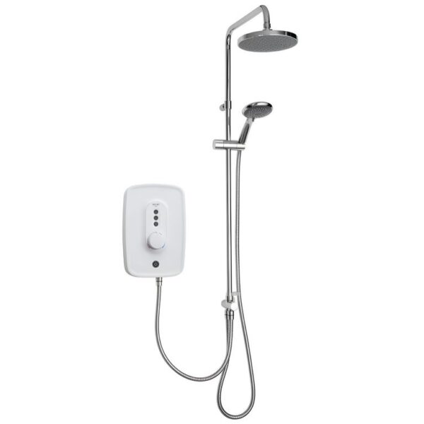 Triton Danzi DuElec® Electric Shower 9.5kW or 10.5kW – Chrome & White - 10.5kW