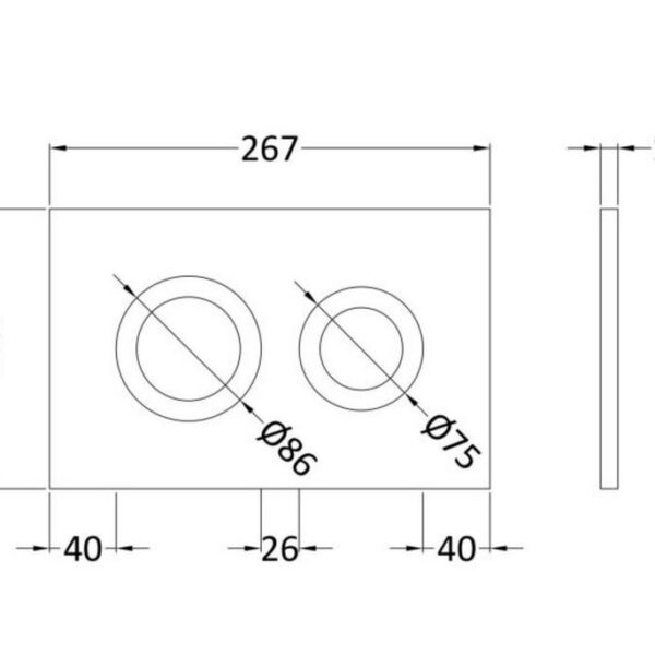Nuie Mid Height Wall Hung Toilet Frame with Dual Flush Concealed Cistern & White Push Button - Image 9