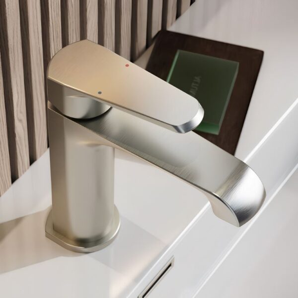 Sognare Montana Mini Mono Basin Mixer in Brushed Nickel Bathroom Tap - Image 4