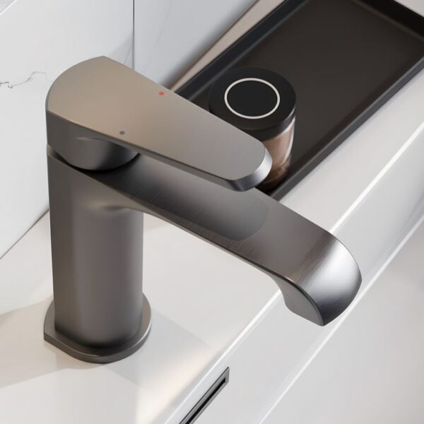 Sognare Montana Mini Mono Basin Mixer in Gunmetal Bathroom Tap - Image 4