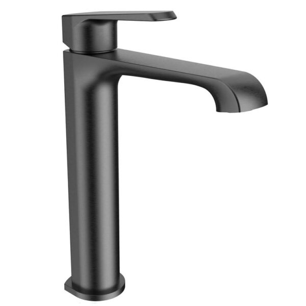 Sognare Montana Mono Tall High Rise Basin Mixer in Gunmetal Bathroom Tap