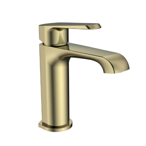 Sognare Montana Mini Mono Basin Mixer in Brushed Brass Bathroom Tap