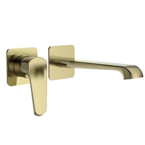 Sognare Montana Wall Mounted Basin Mixer Tap Brushed Brass