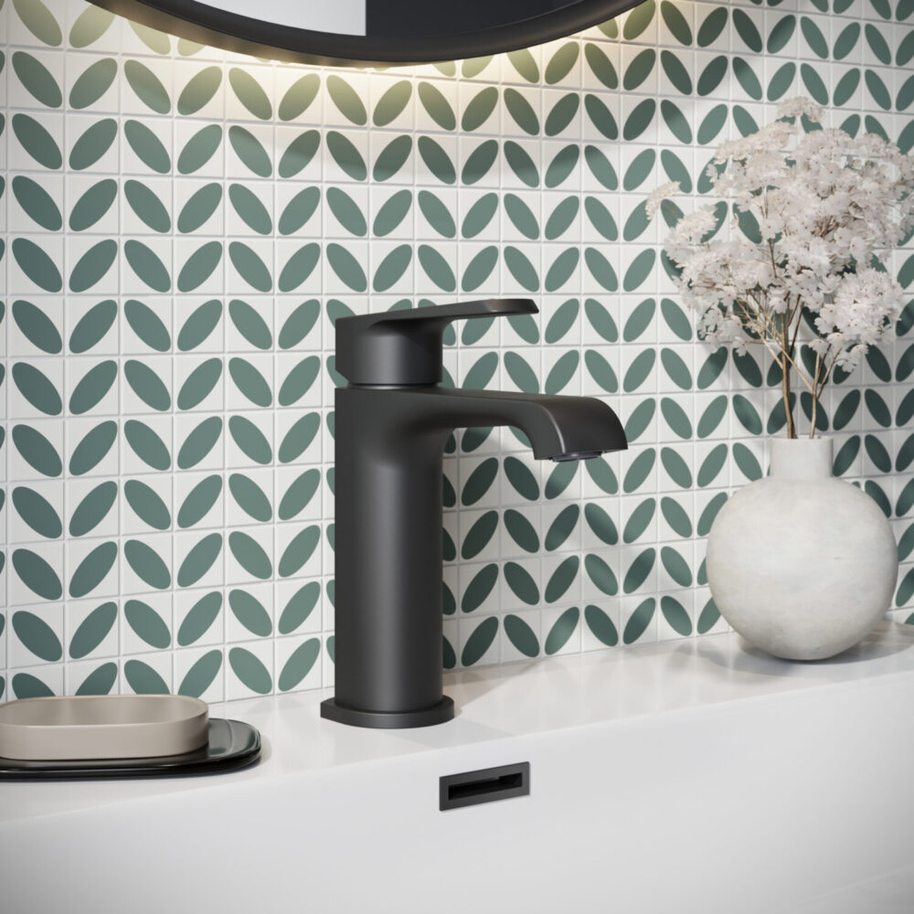 Sognare Montana Mini Mono Basin Mixer in Matt Black Bathroom Tap - Image 2